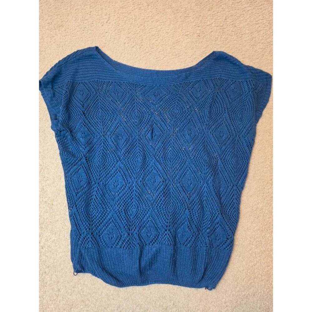 pen-Knit Pointelle Short-Sleeve Sweater Top